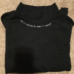 Pacsun mock neck embroidered crop top